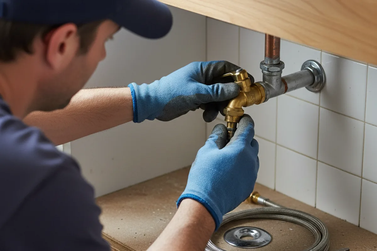 Shutoff valve and fitting work during Emergency Plumbing in Conde